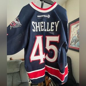 Jody Shelley 45 NHL Columbus Blue Jackets hockey jersey